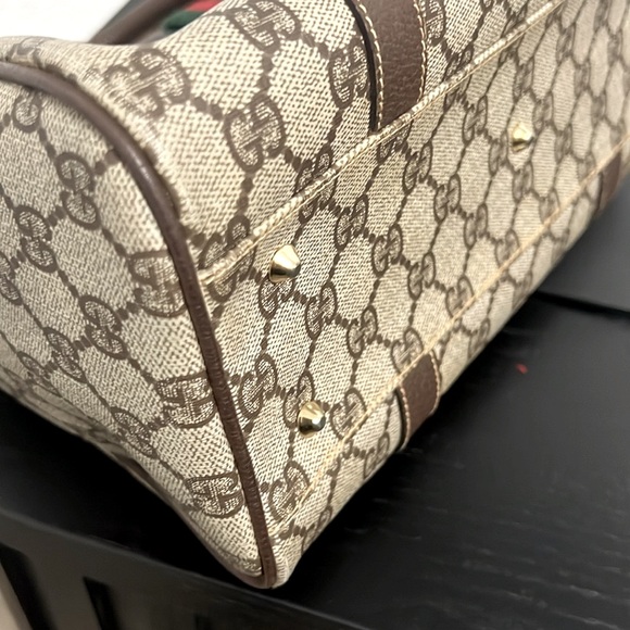 GUCCI SHERRY-  Line Monogram Boston Bag in Good Used Condition - Picture 9 of 11